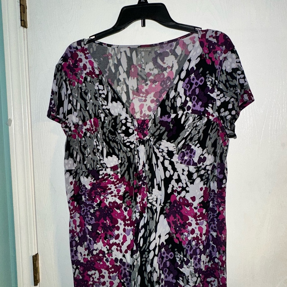 Apt. 9 Purple and Black Floral Blouse